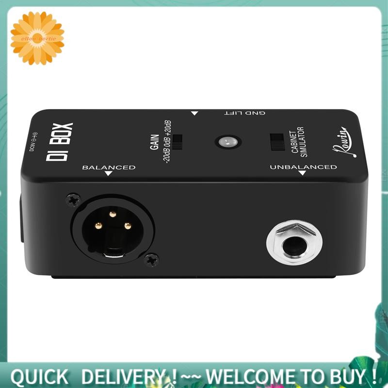 DI BOX LEF-331 Micro-DI พร้อม Cab Sim และ Gain Guitar Effect Pedal True Bypass