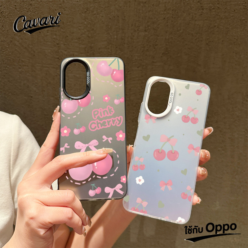 เคสโทรศัพท์ ใช้กับ OPPO A17 A57 A3s A18 A53 A16 A58 A7 A17K A5 A38 A54 A12 A77 A15 A9 A5s A78 Reno 5F เชอร์รี่สีชมพูพร้อ