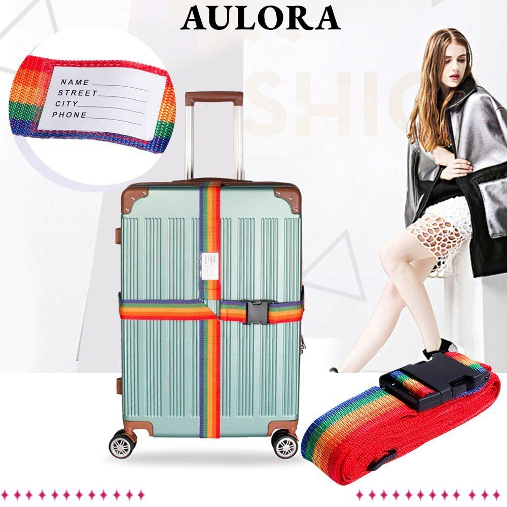 AULORA Baggage Belts Anti-lost Cross Strap Name Sticker Travel Suitcase Accessories