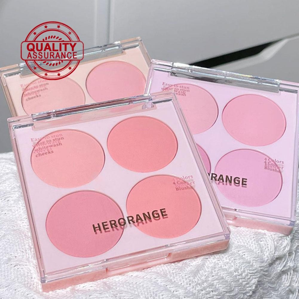 Herorange 4 Color Blush Palette Long-lasting Smooth Blush Makeup Face Matte E8a8