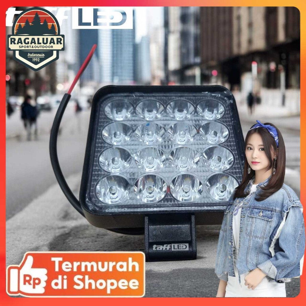 TaffiLED สปอตไลท์รถยนต์ LED Floodlight สีขาวนวล IP68 48W - D841
