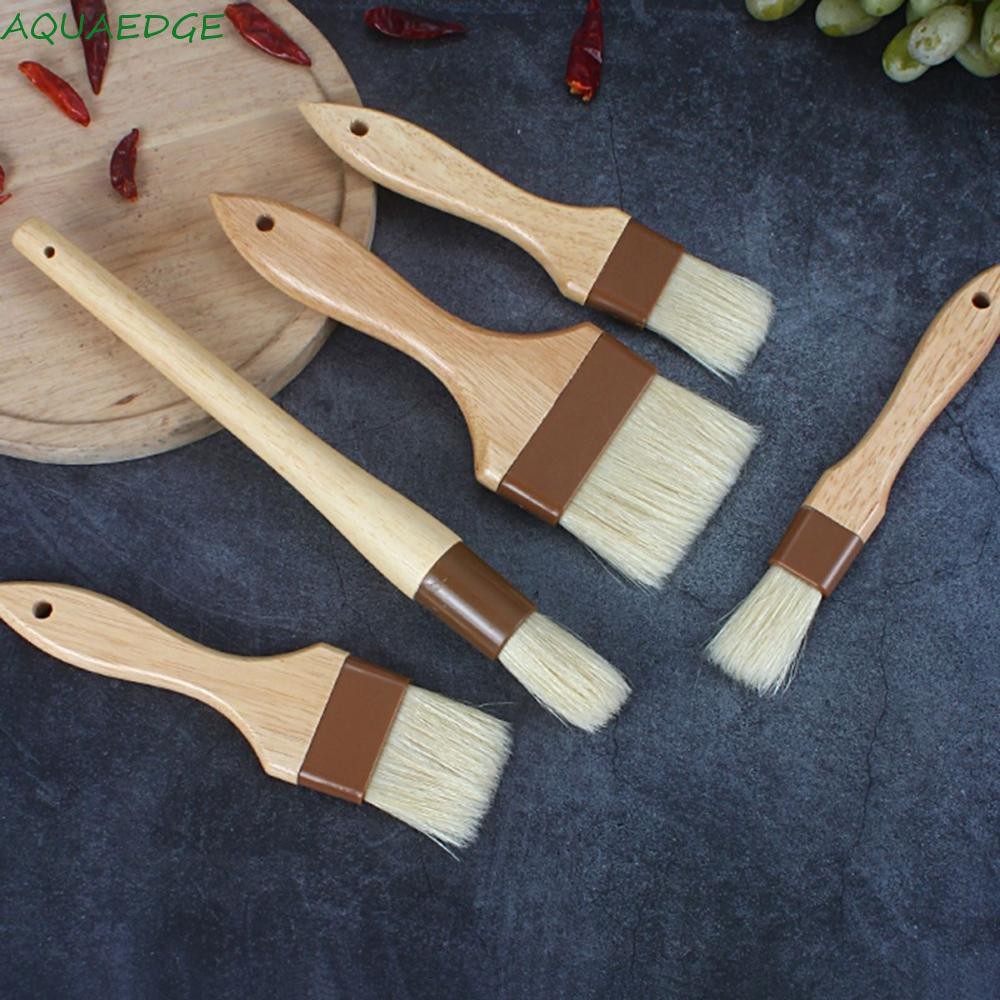 AQUAEDGE Pastry Brush ทําอาหารเบเกอรี่ครัวด้ามไม้ย่างซอส Baster
