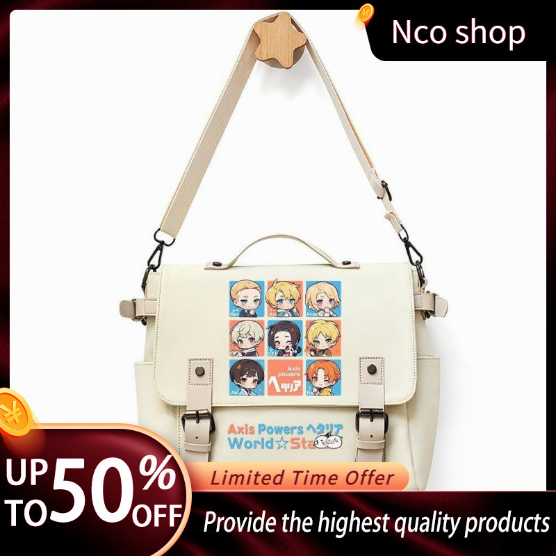 ประเทศไทย APH Hetalia กระเป๋า messenger สำหรับหญิง ออกแบบตามธีมนักเรียนHetalia ทำจากผ้าใบ พกพาได้ง่า