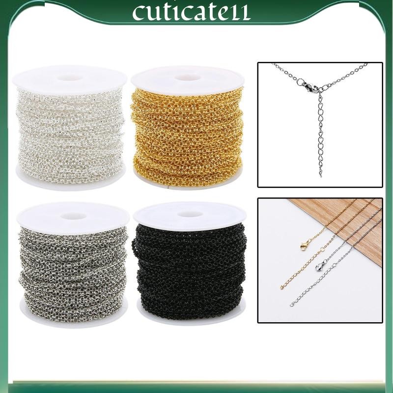 [cuticate11] 30ft กว้าง 3 มม. รอบ ลิงค์ สร้อยคอ สร้อยข้อมือ จี้ เครื่องประดับ DIY ทําผลการค้นหาหัตถก