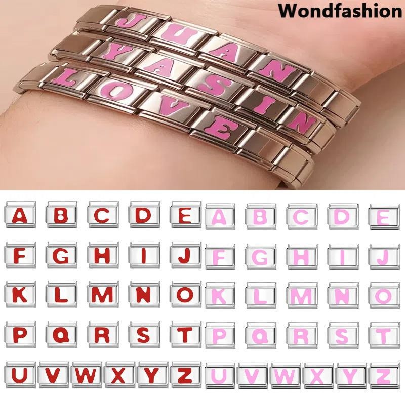 สร้อยข้อมือ charm อิตาเลียน ขนาด 9 มม. สเตนเลส สำหรับการประดับและสวมใส่ สไตล์เรโทร