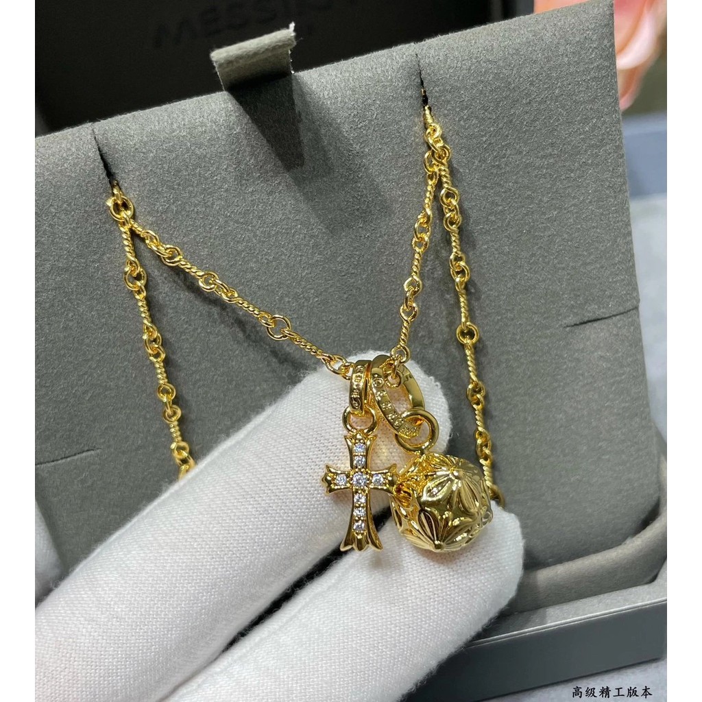 สร้อยคอลูกปัดกลม Crow Heart Cross 4PEG