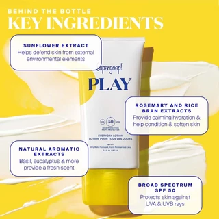 Supergoop! PLAY Everyday Lotion With Sunflower Extract Broad Spectrum Sunscreen SPF 50 PA++++