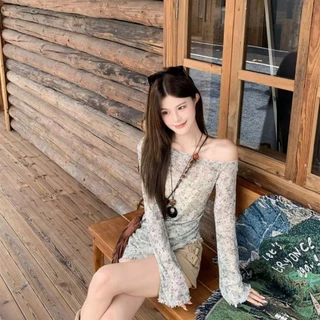 Kitty พร้อมส่ง🌸เสื้อยืดผู้หญิง🌸เสื้อปาดไหล่แขนยาว สไตล์ลำลอง สีมัดยอม ผ้านิ่มมาก เสื้อครอปรัดรูป แต่งตัวไปเที่ยว