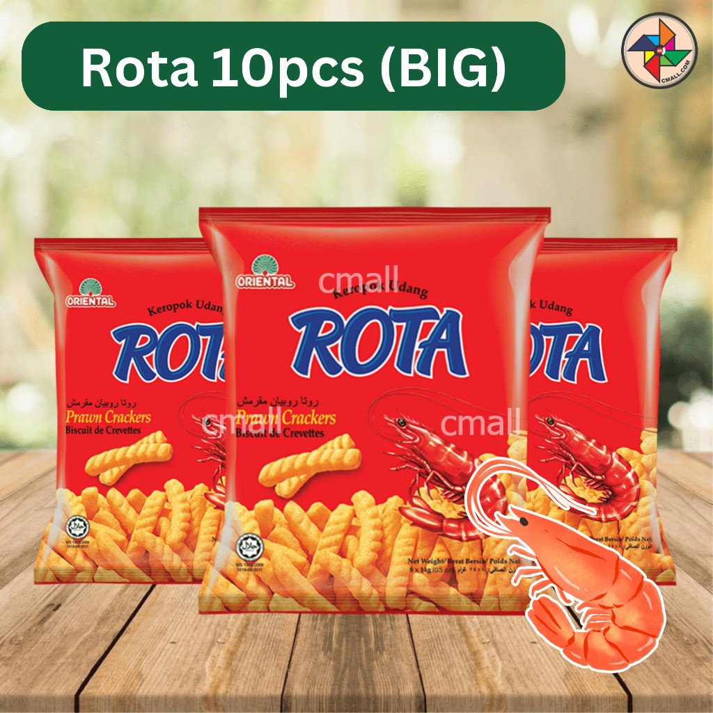 Oriental Kerpok Udangdang Rota Prawn Cracker 10 ชิ้นฮาลาล (ใหญ่)