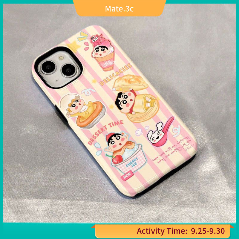 เคสโทรศัพท์มือถือ ลายการ์ตูนชินจัง Two-in-One สําหรับ iPhone13promax iPhone14pro 12 VXM3