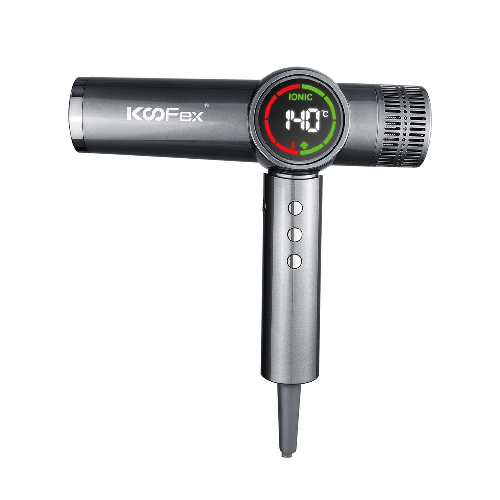 KooFex เครื่องเป่าผมไร้แปรงถ่านความเร็วสูงพร้อมไอออนลบกําลังสูง อุณหภูมิคงที่ และเงียบ 140° ลมร้อนสําหรับอบแห้งอย่างรวดเร็ว