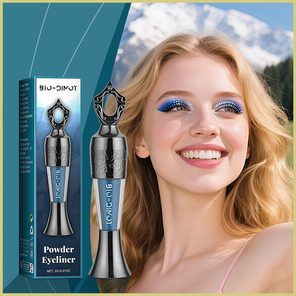 Powder Eye Liner Lasting กันน้ําแต่งหน้าสําหรับผู้หญิงยาวนานแบบพกพา Eye Liner สําหรับธรรมชาติดู Goth