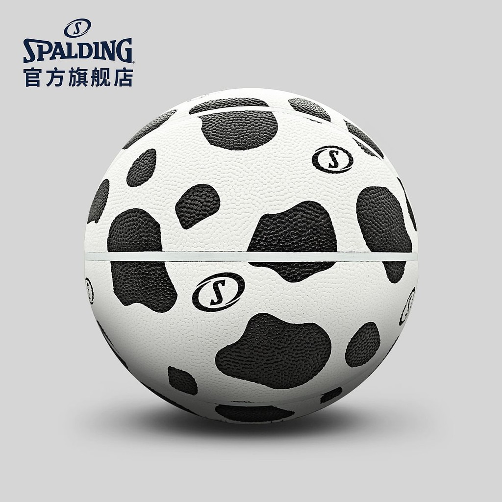 สปอร์ดิง บาสเกตบอลมาตรฐานในร่มและกลางแจ้ง สีดำสีขาบ พิมพ์ลายจากวัสดุPU7