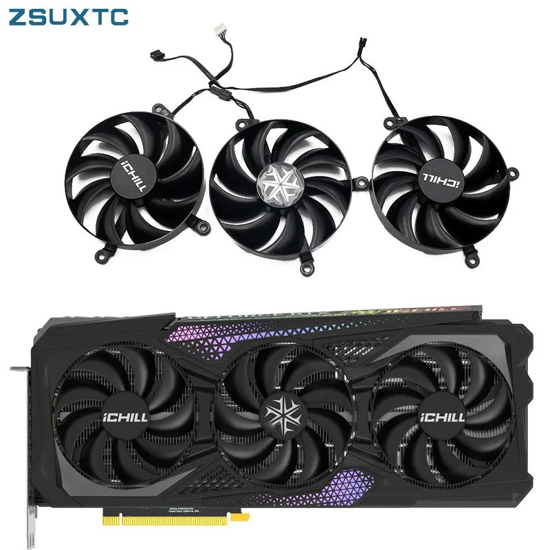 อ้างอิง-129420S DC12V 0.5AMP 4-Pin RTX4090 พัดลมการ์ดกราฟิกสําหรับ INNO3D GEFORCE RTX 4090 iCHILL X3