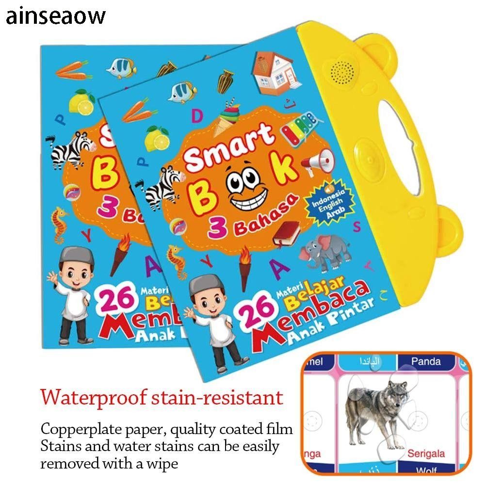 AINSEOW Learning E-Book, เอฟเฟกต์เสียง 26 วัสดุ E-Book ภาษา 3-in-1, เสียงการ์ตูน, ห้องเรียนหนังสือเส