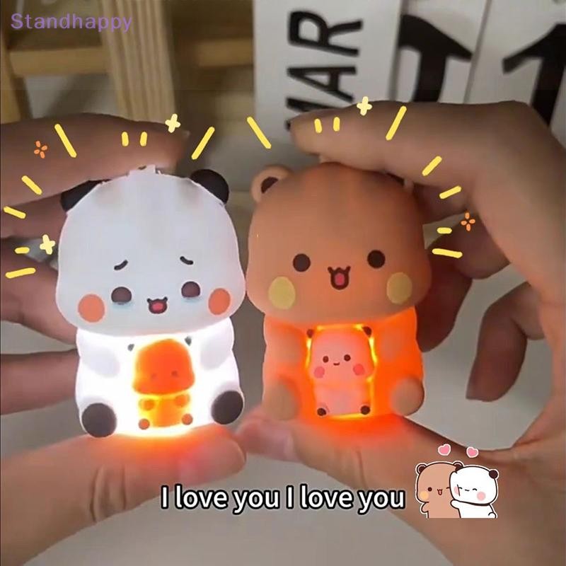 พวงกุญแจการ์ตูนแพนด้า Bubu และ Dudu พร้อมเสียงSay I Love You ของขวัญน่ารักสำหรับเด็ก