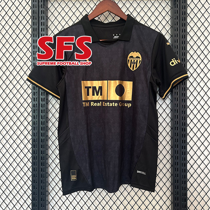 Jersey Valencia รุ่น away คุณภาพสูง เสื้อยืดฟุตболล์สำหรับแฟนคลับ ไซส์ S-4XL