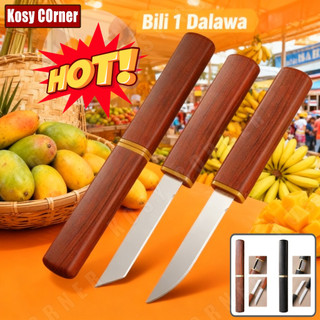 2in1 Japanese Knife Portable Double Stainless Steel Knife Non-Control Knife Fruit Sushi Slicing
