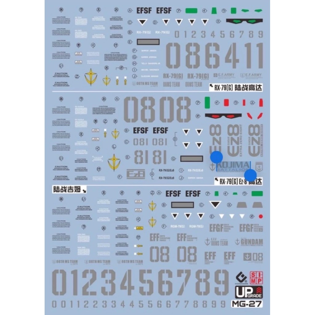 【Direct from japan】Fluorescent!! Water-slide decals for detail-up of HG RG EG MG MGSD PG RE HiRM rob