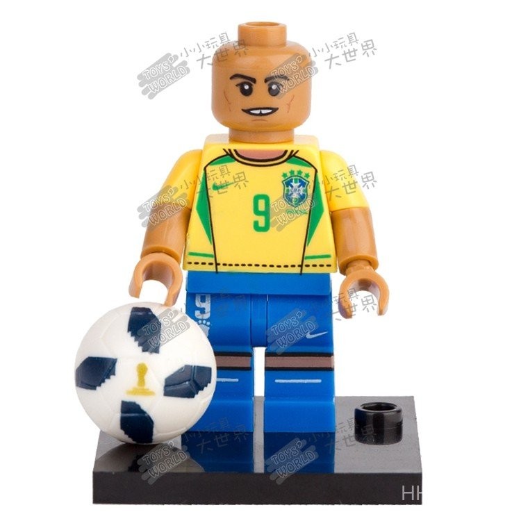 สินค้าใหม่ Third-Party Building Block Minifigure Draw Draw World Cup บราซิลทีมฟุตบอล XP017 Ronaldor 