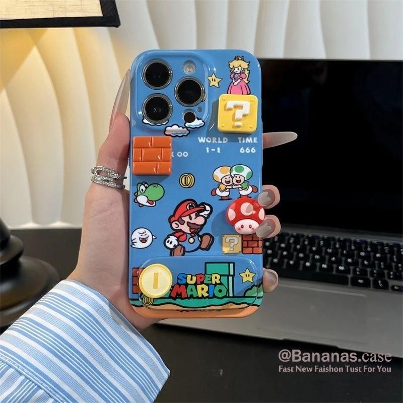 ใช้งานร่วมกับ iPhone 16 15 14 13 12 11 Pro Max X Xr Xs Max 7 8 Plus SE2020 เคสโทรศัพท์ 3D DIY การ์ตูนอะนิเมะ Mario + Mioor Stand Bling Clear ฝาครอบโทรศัพท์ ราคา ถูกที่สุด ดีลบีเคเค แกลเลอรีภาพที่ 3