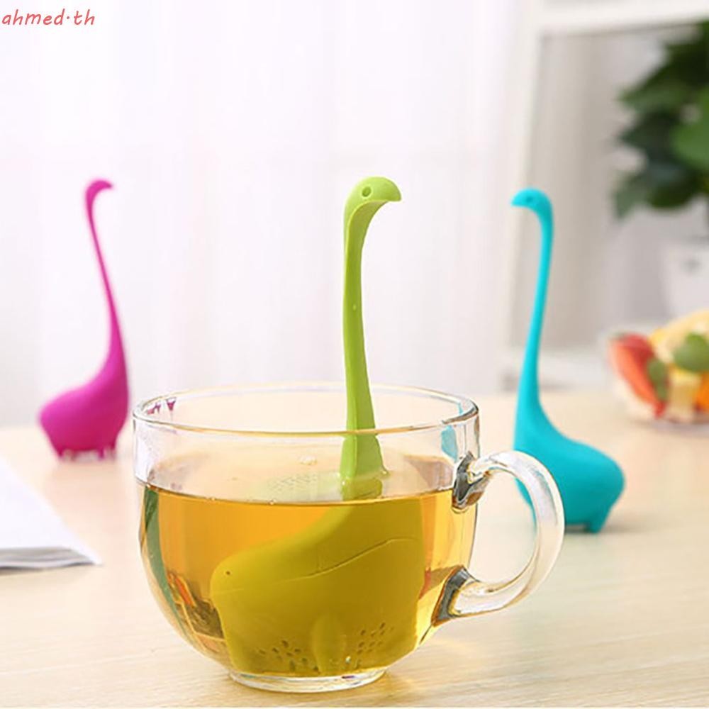 AHMED ตัวกรองใบชาทนความร้อน 1 ชิ้น Brew Tea Tool น่ารักด้ามยาวกรองชาซิลิโคนเกรดอาหาร