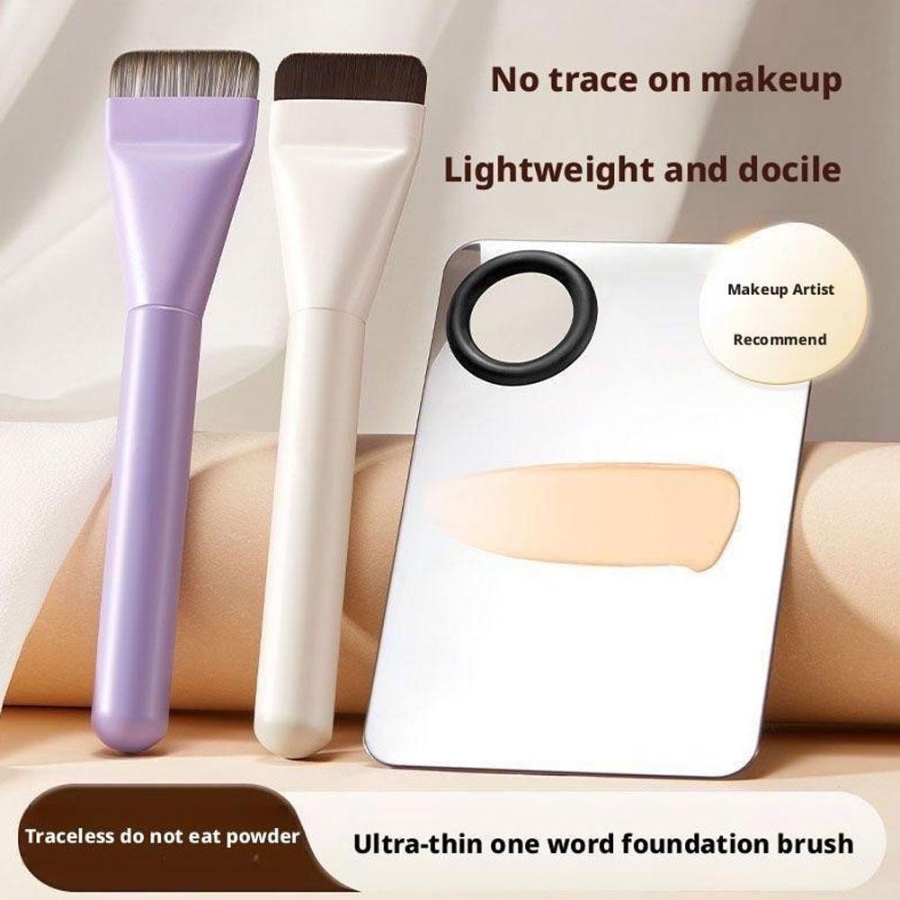 รองพื้นพาเลท แป้งพัฟสีดํา One Word Flat Foundation Ultra Head Foundation Brush Thin Y9u8