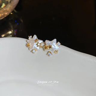 ต่างหูเพชรเม็ดใหญ่ 925 สเตอร์ลิง เคลือบทองแท้ 14K เหมาะสำหรับโอกาสพิเศษ