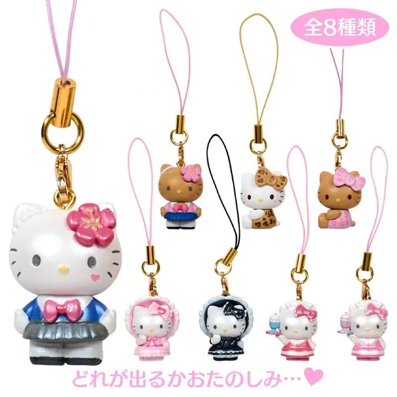 Sanrio NIC KT Series กล่องตาบอด Hello Kitty น่ารักพวงกุญแจจี้ของเล่นเด็กของขวัญตกแต่ง