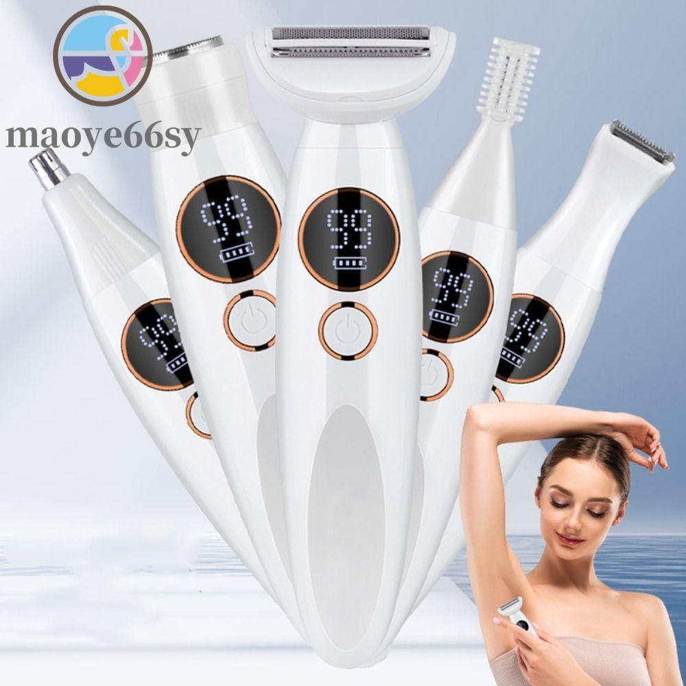 MAOYE66SY เครื่องกําจัดขน, 5 in 1 Washable Women Shaver, ชาร์จแบบพกพาไฟฟ้า Body Hair Trimmer ผู้หญิง