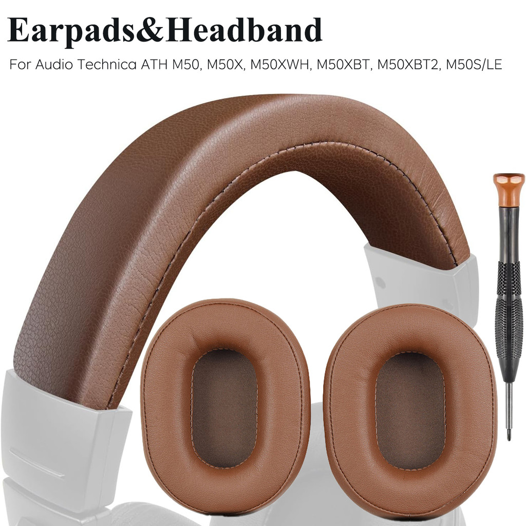 แผ่นรองหูฟังและแถบคาดศีรษะสําหรับ Audio Technica ATH M50, M50X, M50XWH, M50XBT, M50XBT2, M50S/LE หูฟ