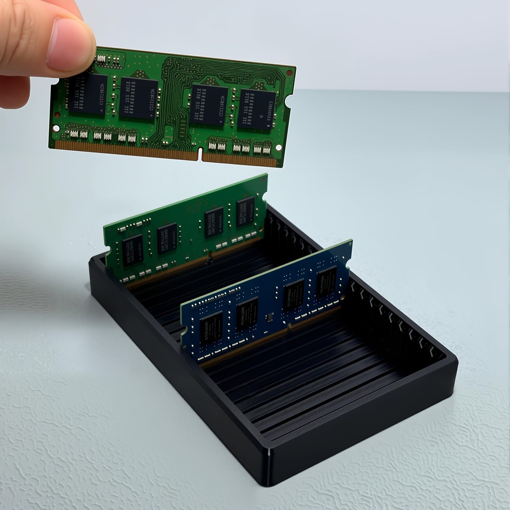 แล็ปท็อป RAM DDR5/DDR4/DDR3/DDR2 ถาดเก็บ-กล่องเก็บแถบหน่วยความจํา,เหมาะสําหรับ DDR2/3/4/5 โมดูลขนาดกะทัดรัดป้องกันกรณี,สีดํา,รูปลักษณ์ทันสมัย | โครงสร้างทนทาน - รูปที่ 7