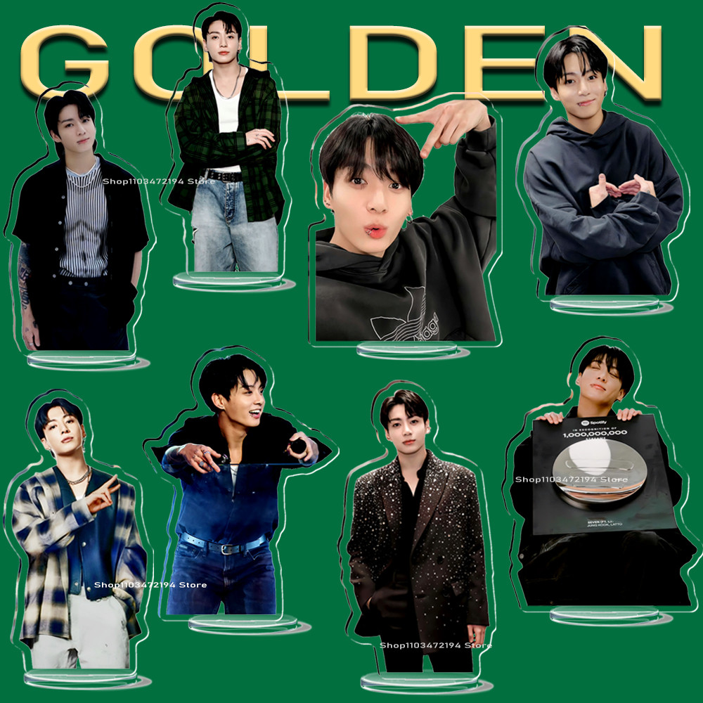 10 ซม.อะคริลิค Kpop Standee GOLDEN THE MOMENTS ตัวเลข Stander Vkook สนุกของขวัญอุปกรณ์เสริม Merchs