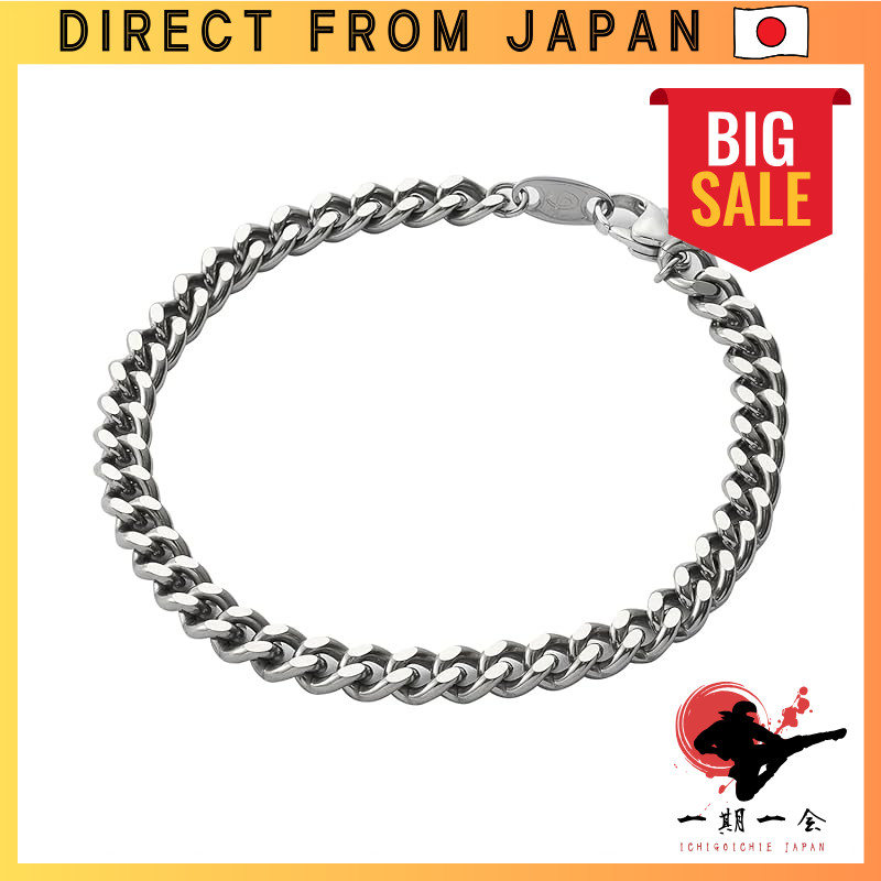Phiten Titanium Chain Bracelet - Available in Sizes M, L, LL (17cm to 21cm) - Pure Titanium, Silver,