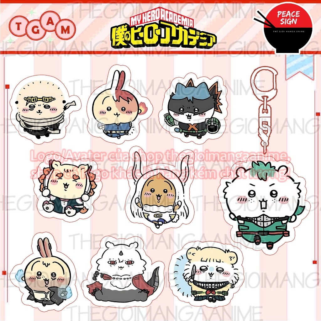(CHIIKAWA) BOKU NO HERO ACADEMIA HERO ACADEMIA พวงกุญแจพิมพ์อนิเมะจิบิ