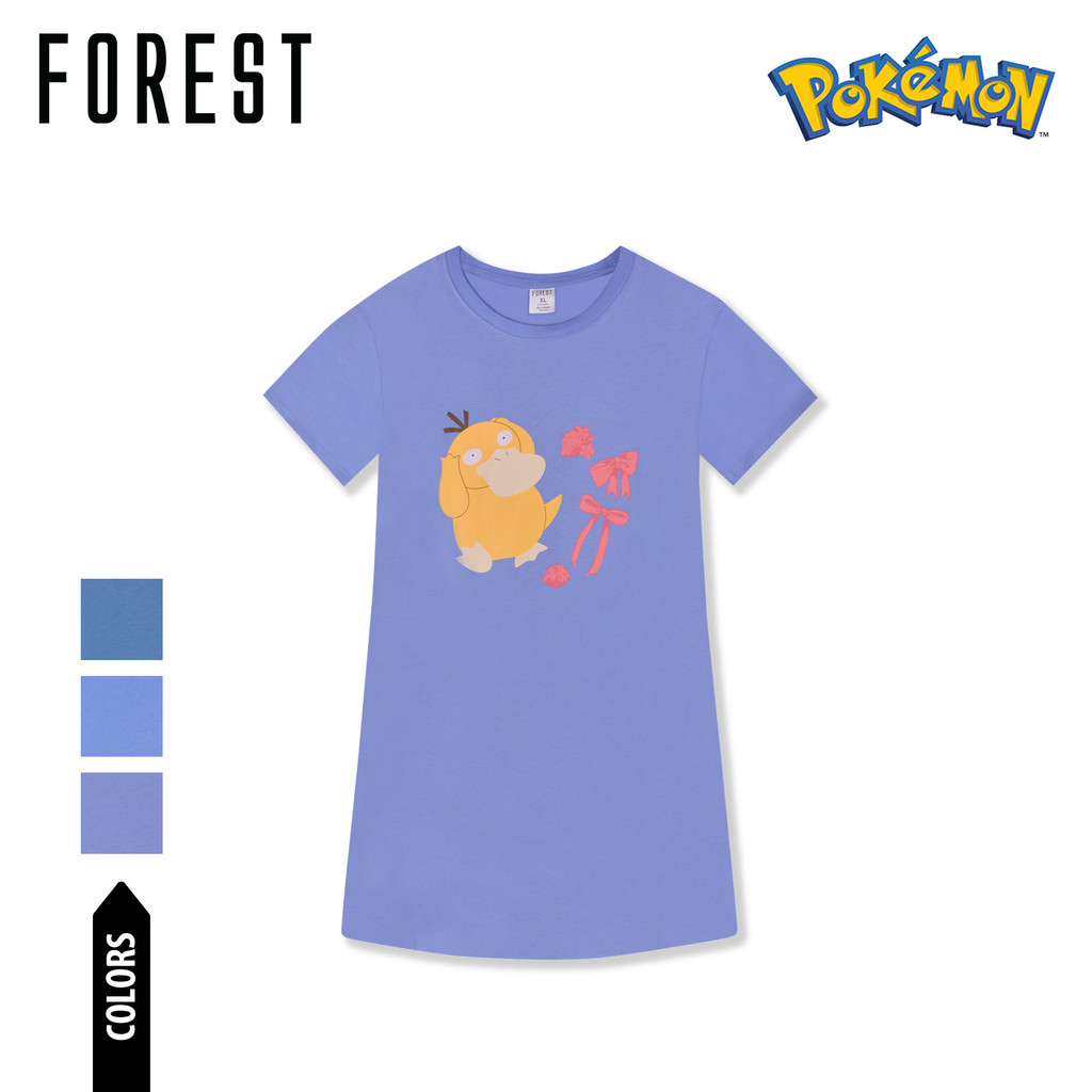 (1 Pc) Pokémon Ladies 100% Cotton Sleep Dress Pyjamas Selected Colours - PPL1046D