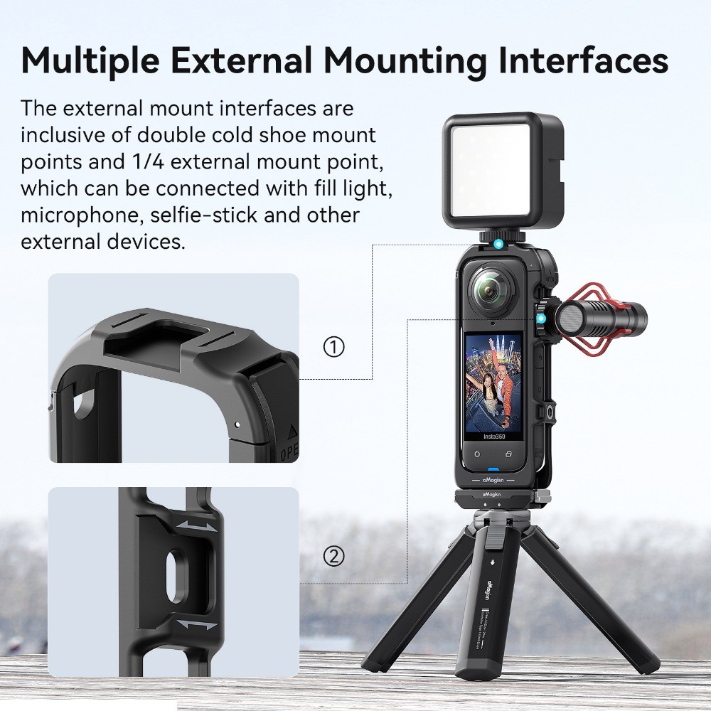 เหมาะสําหรับ Insta360 X5 กล้องกีฬา Quick Release กรงกระต่ายพลาสติก Insta360 X5 กล้องขยายกรอบป้องกันอุปกรณ์เสริม CASE ราคา ถูกที่สุด ดีลบีเคเค แกลเลอรีภาพที่ 8