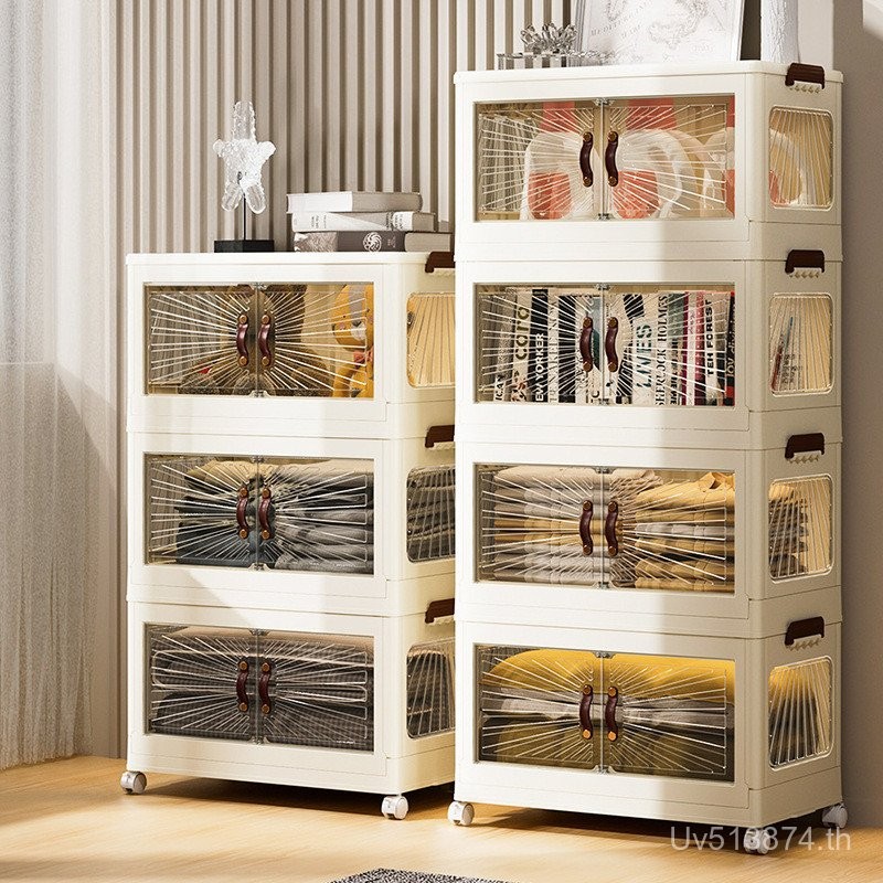 Simple Multi-Layerตู้เก็บล้อขนมขบเคี้ยวในครัวเรือนClocker Lockerพับติดตั้งฟรีตู้เก็บD8I