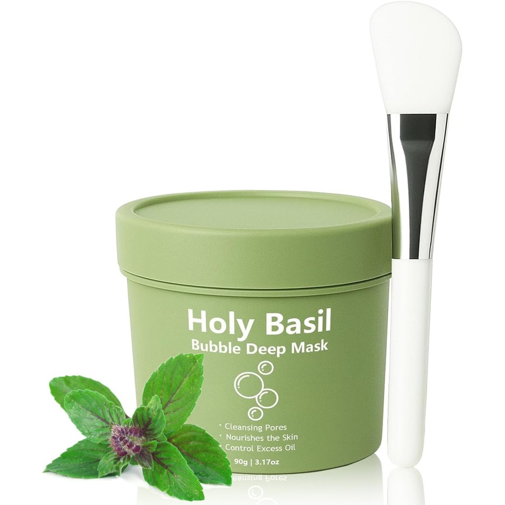 Holy Basil Bubble Deep Cleansing Mask 1/2/3 Pack, Holy Basil Bubble Deep Mask, Gently Bubbles for De