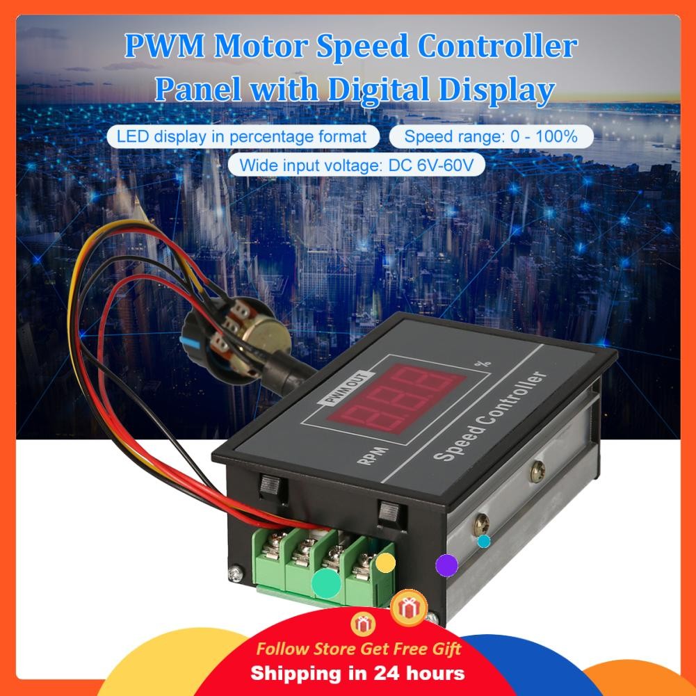 Supergoodsales Supergoodsales DC6-60V 12V 24V 36V 48V 0-30A PWM มอเตอร์ควบคุมความเร็วแผง Start & Sto