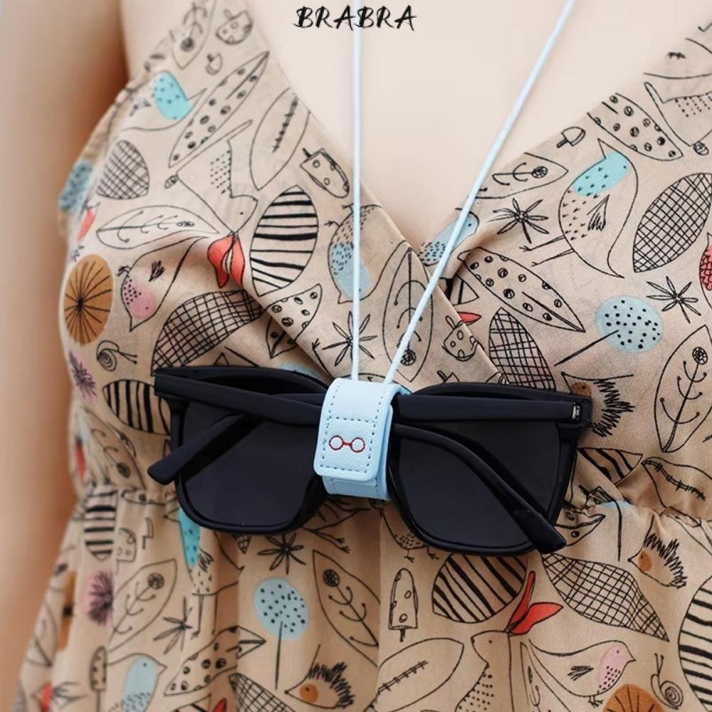 BRABRA เชือกแว่นตา, หนัง PU แขวนแว่นตา Lanyard, แบบพกพาปรับอเนกประสงค์สายคล้องคอแว่นตากันแดดคลิปผู้หญิงผู้ชาย