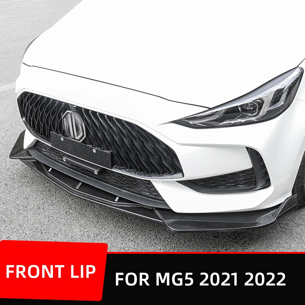 รถกันชนหน้า Lip Chin สปอยเลอร์ Splitter Diffuser Bodykit Protection Guard Deflector Glassy สีดําสําห