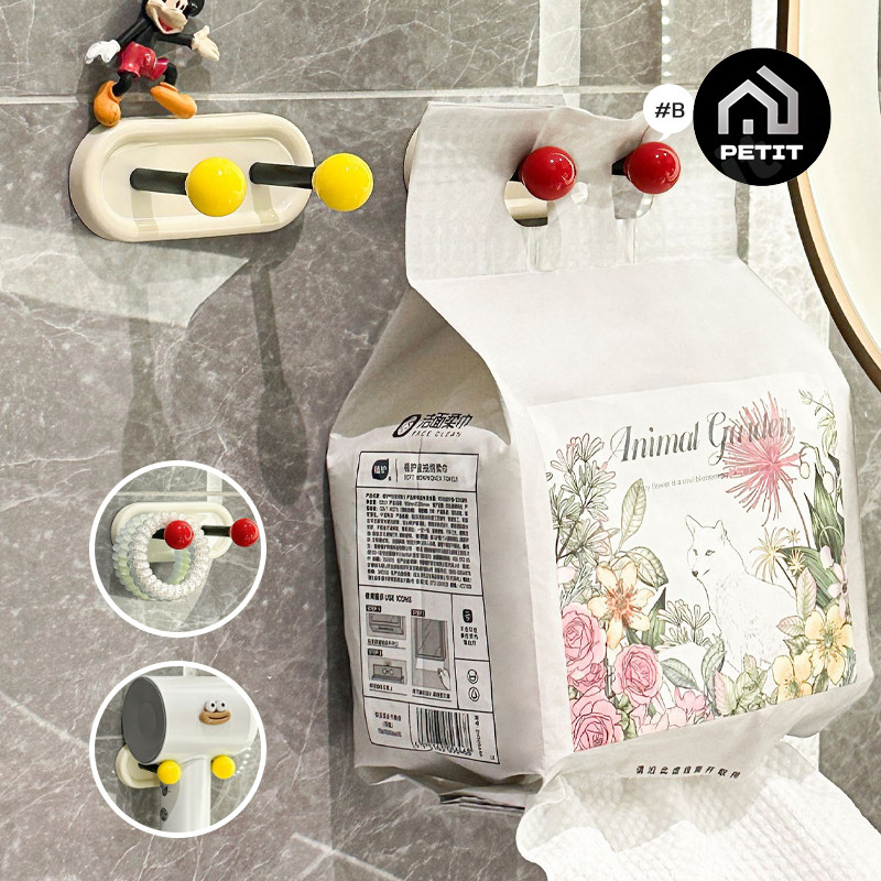 ตะขอแขวนติดผนัง แบบมินิมอล ประหยัดพื้นที่ ใช้ตกแต่งบ้าน แขวนของใช้หลากหลาย - รูปที่ 2