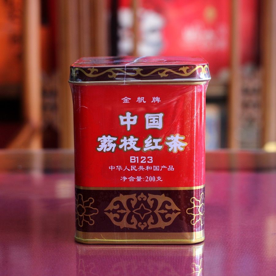 金帆牌 中国荔枝红茶 g经典红方罐装 新日期年生产Jinfan Brand Chinese Lychee Black Tea g Classic Red20251013