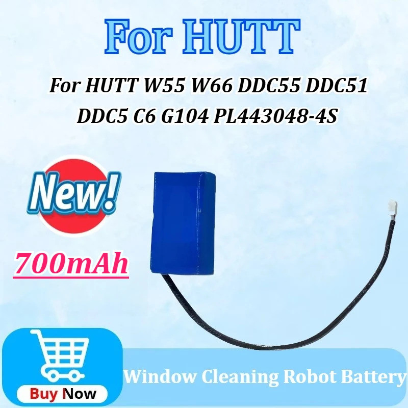 ใหม่ 14.8V 700mAh Li-Ion แบตเตอรี่สําหรับ HUTT W55 W66 DDC55 DDC51 DDC5 C6 G104 PL443048-4ส หุ่นยนต์