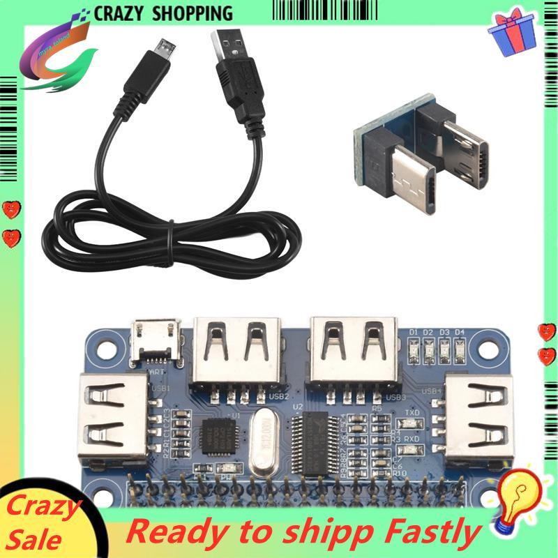 4 พอร์ต USB HUB HAT สําหรับ 3 / 2 / Zero W บอร์ดขยาย USB ถึง UART สําหรับ Serial Debacation ใช้งานร่