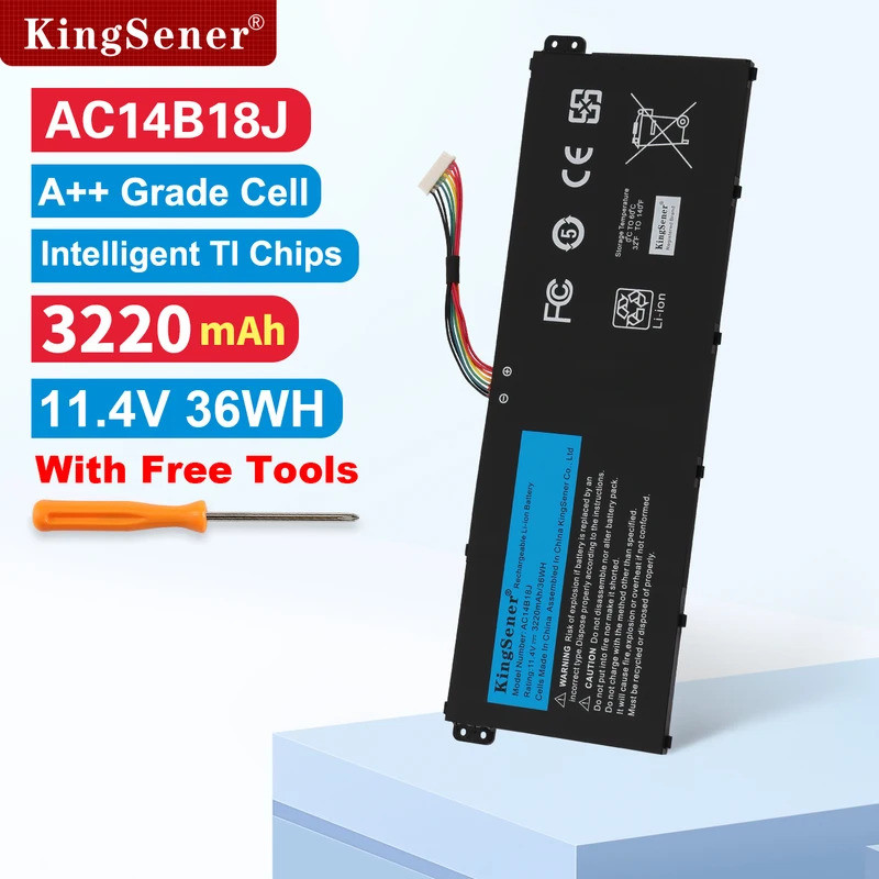 KingSener AC14B18J AC14B13J แบตเตอรี่แล็ปท็อปสําหรับ Acer Aspire E3-111 E3-112 E3-112M ES1-531 MS239