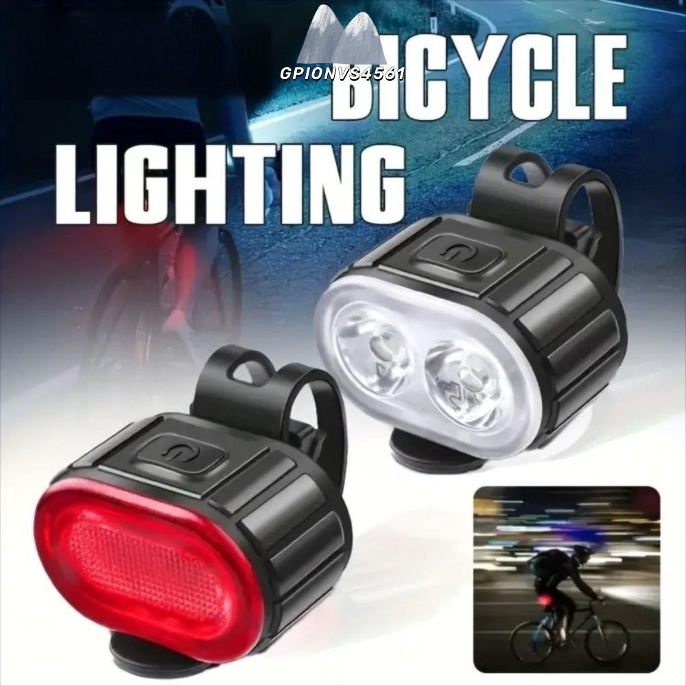 GPIONVS4561 โคมไฟปั่นจักรยาน LED กันน้ํา ชาร์จ USB ติดตั้งง่าย ขี่กลางคืน