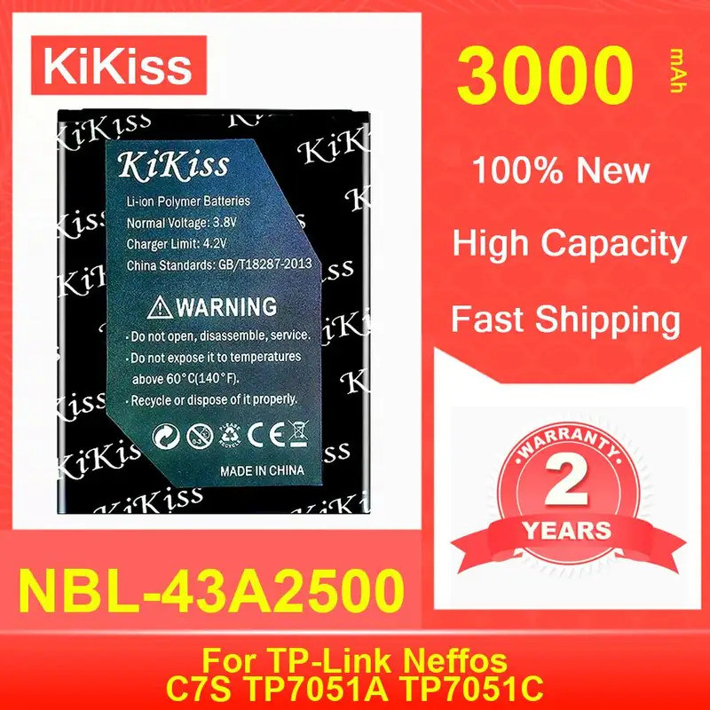 Rechargeble แบตเตอรี่โทรศัพท์มือถือ NBL-43A2500 สําหรับ TP-Link Neffos C7S TP7051A TP7051C