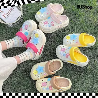 BUShopz รองเท้าแตะหัวโตสไตล์เกาหลี รุ่นน่ารัก พื้นหนา ใส่สบาย สำหรับผู้หญิง
